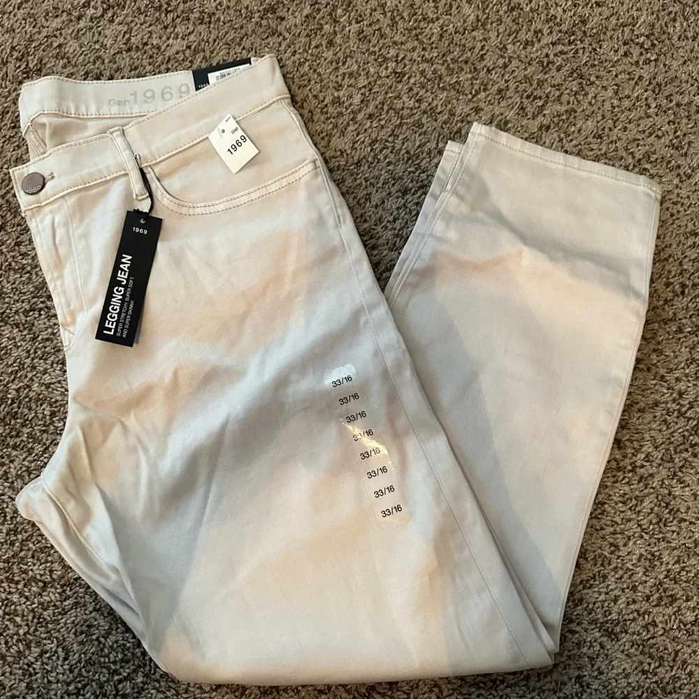 GAP 1969 Legging Jean 33/16 Light Khaki - Picture 1 of 3